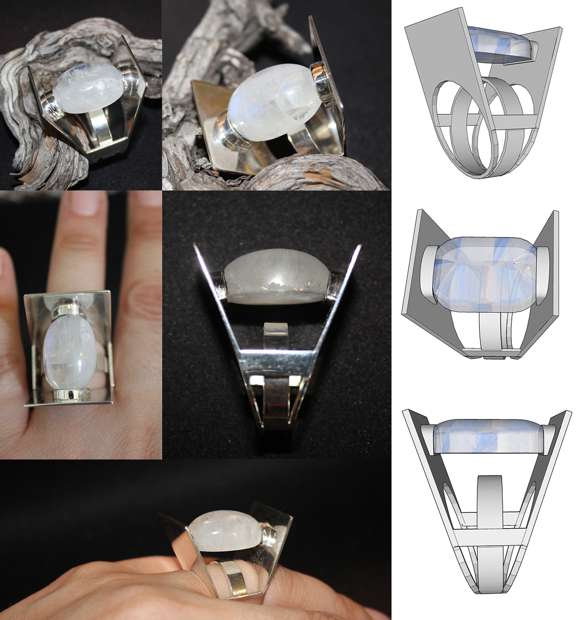 Moon Stone Ring Francisca Claret